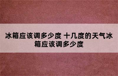 冰箱应该调多少度 十几度的天气冰箱应该调多少度